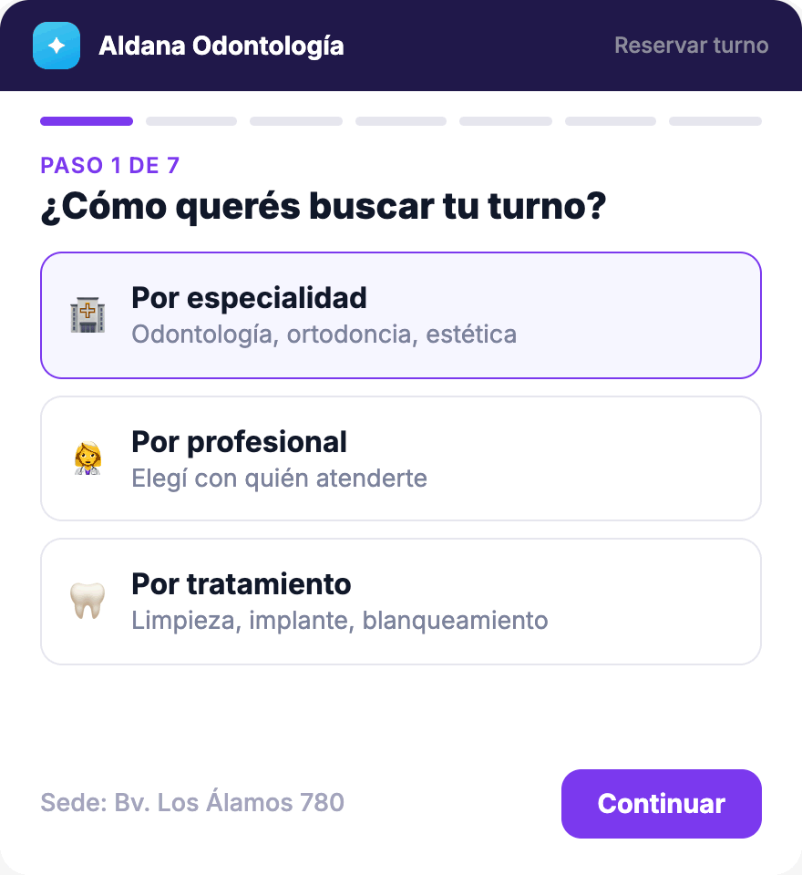 Reserva paso a paso desde la web